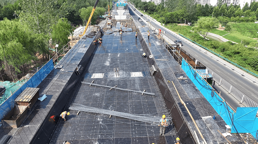 合肥蜀山区运河新城重点道路施工抢抓“黄金季”